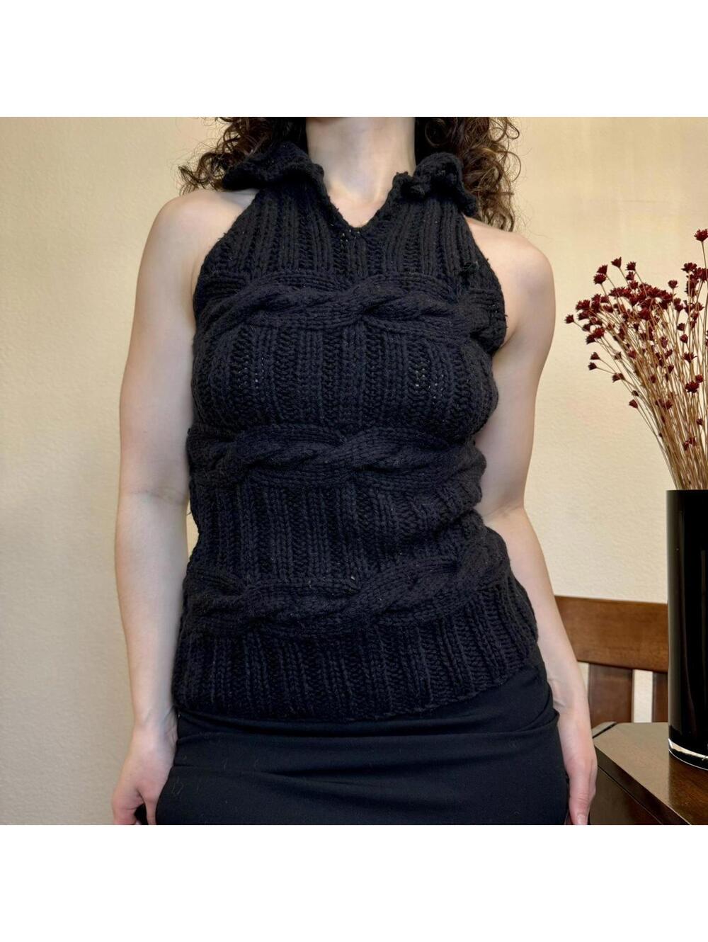 Y2K Bebe black knit Tank top